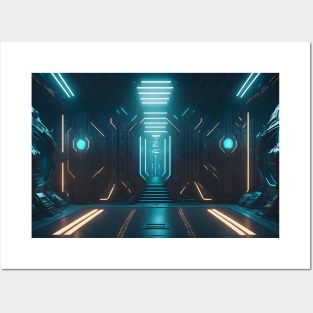 Spaceship futuristic interior Posters and Art